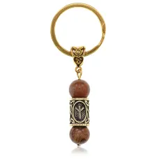 Брелок-амулет Альгиз, нат.камень Песочная яшма 10мм BKN2-31