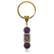 Брелок-амулет Альгиз, нат.камень Аметист 10мм BKN2-32