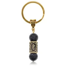 Брелок-амулет Вуньо, нат.камень Лабрадор 10мм BKN2-35