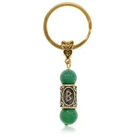 Брелок-амулет Беркана, нат.камень Нефрит 10мм BKN2-42