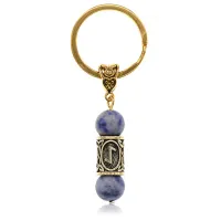 Брелок-амулет Эйваз, нат.камень Содалит 10мм BKN2-44