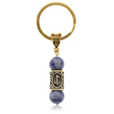 Брелок-амулет Эйваз, нат.камень Содалит 10мм BKN2-44