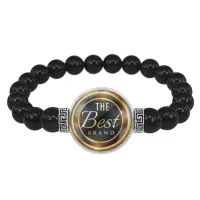 Браслет из черного агата с вашим изображением N0000056