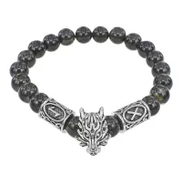 Рунический браслет Победа всегда и везде, Змеевик 8мм BSRA-301