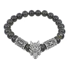Рунический браслет Победа всегда и везде, Змеевик 8мм BSRA-301