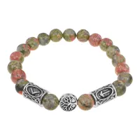 Рунический браслет Воплощение мечты, Унакит 8мм BSRA-304