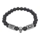 Рунический браслет Благосклонность судьбы, Черный агат 8мм BSRA-306