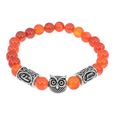 Рунический браслет Мудрость, знания, успех, Сердолик 8мм BSRA-309