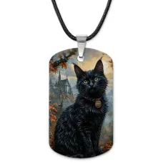 Кулон-жетон Черный кот ZHA-0013