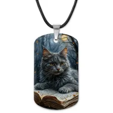 Кулон-жетон Кот и книга ZHA-0019