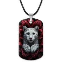 Кулон-жетон Белоснежный дикий кот ZHA-0057