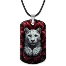 Кулон-жетон Белоснежный дикий кот ZHA-0057