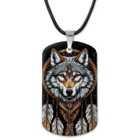 Кулон-жетон Волк ловец снов ZHA-0058