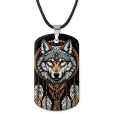 Кулон-жетон Волк ловец снов ZHA-0058