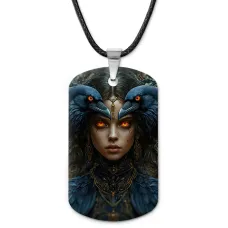 Кулон-жетон Девушка и вороны ZHA-0070