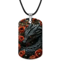 Кулон-жетон Дракон и розы ZHA-0078