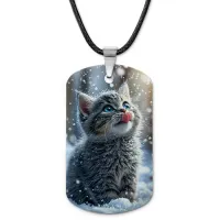 Кулон-жетон Котенок в снегу ZHA-0084