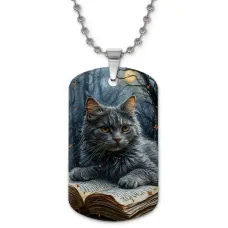 Кулон-жетон Кот и книга ZHC-0019