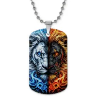 Кулон-жетон Лев огонь и лед ZHC-0020