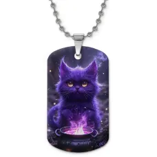 Кулон-жетон Кот и ведьмин котел ZHC-0022