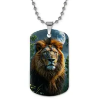 Кулон-жетон Лев огонь и лед ZHC-0025