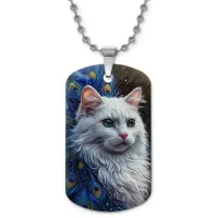 Кулон-жетон Белая кошка ZHC-0039