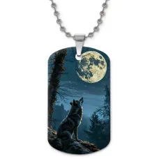 Кулон-жетон Волк и полнолуние ZHC-0040