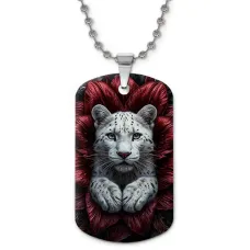 Кулон-жетон Белоснежный дикий кот ZHC-0057