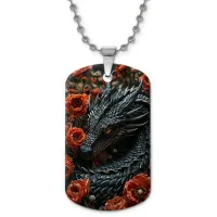 Кулон-жетон Дракон и розы ZHC-0078