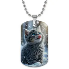 Кулон-жетон Котенок в снегу ZHC-0084