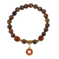 Браслет Богатство с нат.камнем Тигровый глаз 8мм BSRU-02