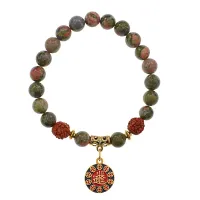 Браслет Богатство с нат.камнем Унакит 8мм BSRU-04