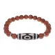 Браслет с 3-глазой бусиной Дзи и синт. камнем Коричневый авантюрин BSDS8-01-01