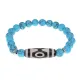 Браслет с 3-глазой бусиной Дзи и синт.камнем Бирюза BSDS8-01-05
