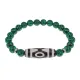 Браслет с 3-глазой бусиной Дзи и синт.камнем Малахит BSDS8-01-12