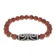 Браслет с 4-глазой бусиной Дзи и синт.камнем Коричневый авантюрин BSDS8-02-01