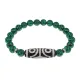 Браслет с 4-глазой бусиной Дзи и синт.камнем Малахит BSDS8-02-12
