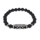 Браслет с 4-глазой бусиной Дзи и нат.камнем Черный агат BSDS8-02-23