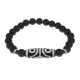 Браслет с 4-глазой бусиной Дзи и синт.камнем Шунгит BSDS8-02-24