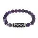Браслет с 5-глазой бусиной Дзи и нат.камнем Аметист BSDS8-03-03