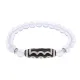 Браслет с 5-глазой бусиной Дзи и синт.камнем Лунный камень BSDS8-03-11