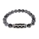 Браслет с 5-глазой бусиной Дзи и нат.камнем Снежный обсидиан BSDS8-03-14