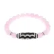 Браслет с 5-глазой бусиной Дзи и нат.камнем Розовый кварц BSDS8-03-15