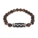 Браслет с 5-глазой бусиной Дзи и нат.камнем Тигровый глаз BSDS8-03-19