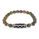 Браслет с 5-глазой бусиной Дзи и нат.камнем Унакит BSDS8-03-20