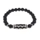 Браслет с 5-глазой бусиной Дзи и нат.камнем Черный агат BSDS8-03-23