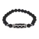 Браслет с 5-глазой бусиной Дзи и синт.камнем Шунгит BSDS8-03-24