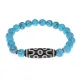 Браслет с 7-глазой бусиной Дзи и синт.камнем Бирюза BSDS8-04-05