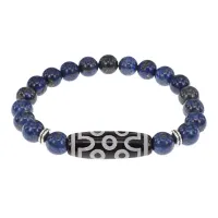 Браслет с 7-глазой бусиной Дзи и нат.камнем Лазурит BSDS8-04-10