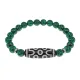 Браслет с 7-глазой бусиной Дзи и синт.камнем Малахит BSDS8-04-12